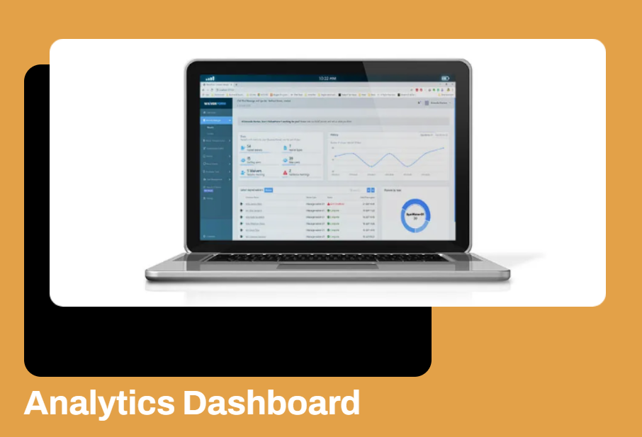 Laptop showing analytics dashboard with positive results